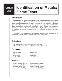Identification of Metals: Flame Tests
