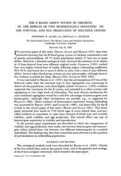 the b blood group system of chickens. 111. the effects of
