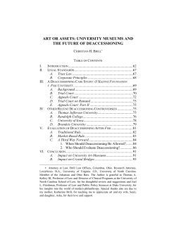 Art Or Assets: University Museums And The Future Of Deaccessioning