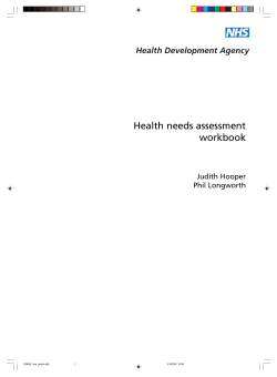 Health needs assessment workbook