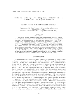 CHIME monazite ages of the Otagiri and Ichida Granites in the