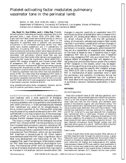 Platelet-activating factor modulates pulmonary vasomotor tone in the