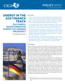 Energy in the G20 Finance Track