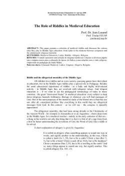 The Role of Riddles in Medieval Education