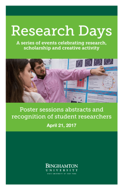 Poster sessions abstracts and recognition of student researchers