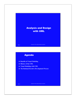 Analysis and Design with UML Agenda