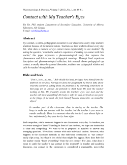 Contact with My Teacher`s Eyes