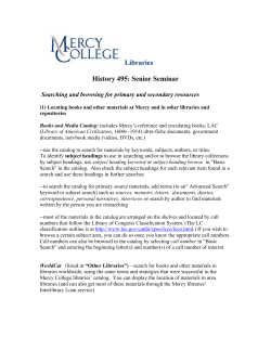 Libraries History 495: Senior Seminar