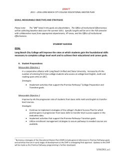 STUDENT SUCCESS GOAL Long Beach City College will improve