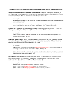 How to Punctuate and Alter Quotes
