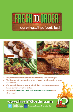Catering Menu - Fresh To Order