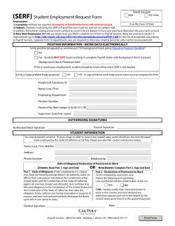 (SERF) Student Employment Request Form - AFD