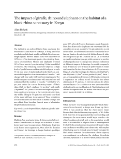 The impact of giraffe, rhino and elephant on the habitat of a black