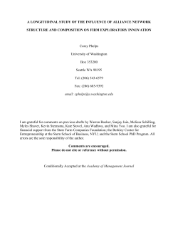 A LONGITUDINAL STUDY OF THE INFLUENCE OF ALLIANCE