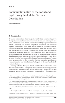 Communitarianism as the social and legal theory