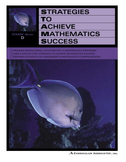 Strategies To Achieve Mathematics Success (STAMS&trade; Series)