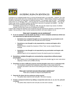 avoiding run-on sentences