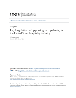Legal regulations of tip pooling and tip sharing in the