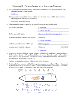 Physical Separation of Substances Worksheet