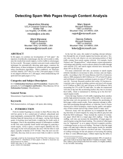 Detecting Spam Web Pages through Content Analysis