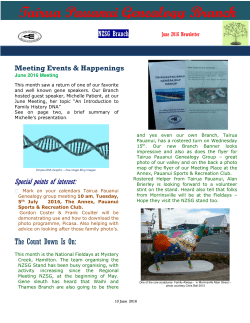 Tairua Pauanui Genealogy Branch