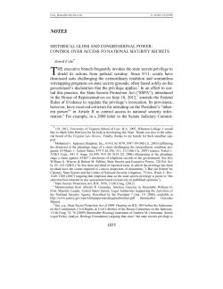 HISTORICAL GLOSS AND CONGRESSIONAL POWER: CONTROL