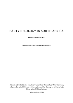 party ideology in south africa - WIReDSpace Home