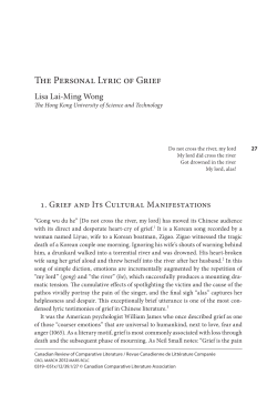 The Personal Lyric of Grief - Journal Hosting and Publishing