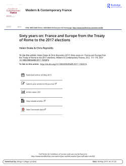 France and Europe from the Treaty of Rome to the 2017 elections