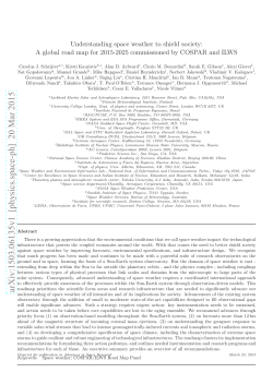 Understanding space weather to shield society: A global road map