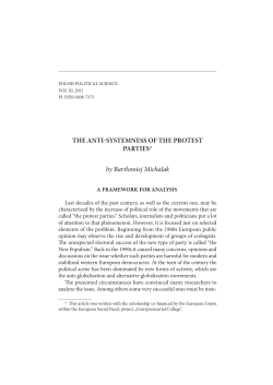 THE ANTI  SYSTEMNESS OF THE PROTEST PARTIES* by