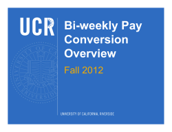 Bi-weekly Pay Conversion Overview