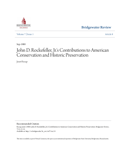 John D. Rockefeller, Jr.`s Contributions to American Conservation