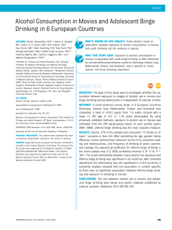 Alcohol Consumption in Movies and Adolescent Binge