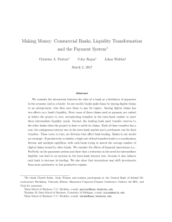 Making Money: Commercial Banks, Liquidity