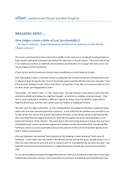 Apportionment and Rents in Advance (David