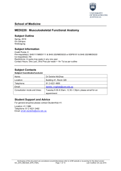 Musculoskeletal Functional Anatomy