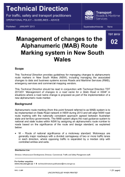Management of changes to the Alphanumeric (MAB) Route Marking