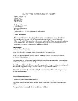 AFST 301 - TAMU Core Curriculum.