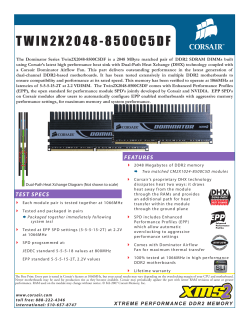 Corsair TWIN2X2048-8500C5DF Memory Data Sheet
