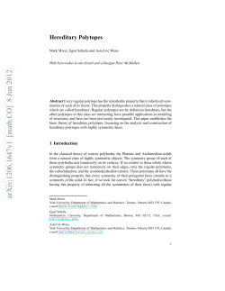 Hereditary Polytopes