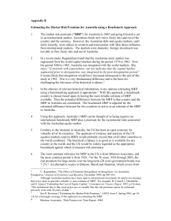 Appendix B Estimating the Market Risk Premium for Australia using
