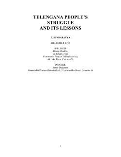 telengana people`s struggle and its lessons