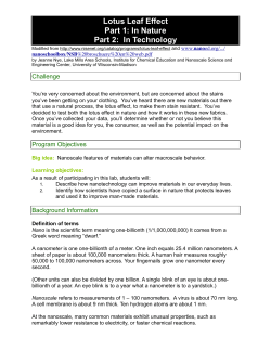 Lotus Leaf Effect Part 1: In Nature Part 2