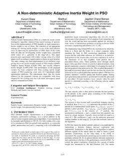 A Non-deterministic Adaptive Inertia Weight in PSO