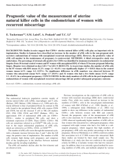 Prognostic value of the measurement of uterine natural killer cells in