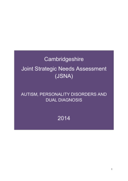 Autism, Personality Disorders and Dual Diagnosis 2014 JSNA