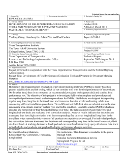Development of Field Performance Evaluation Tools and Program