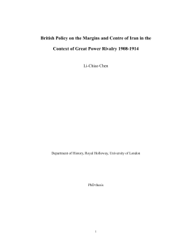 British Policy on the Margins and Centre of Iran in the Context of