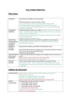 03 Year 3 Maths Objectives